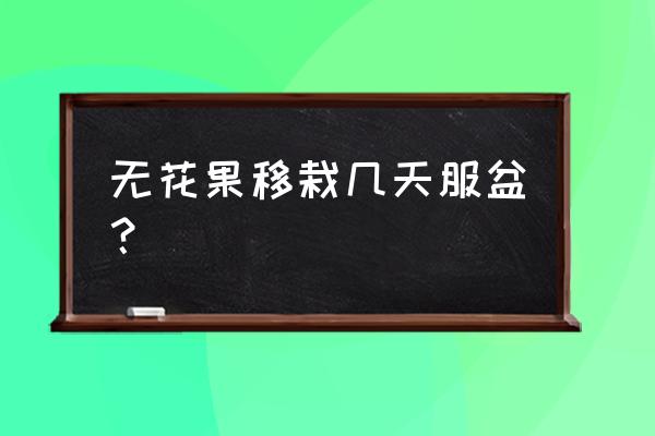 无花果移栽多久浇一次水 无花果移栽几天服盆？