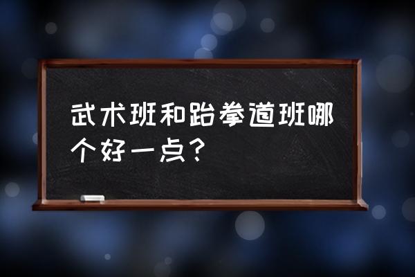 学习跆拳道和武术哪个好 武术班和跆拳道班哪个好一点？