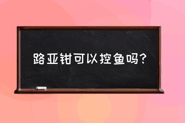 用什么代替控鱼器比较合适 路亚钳可以控鱼吗？