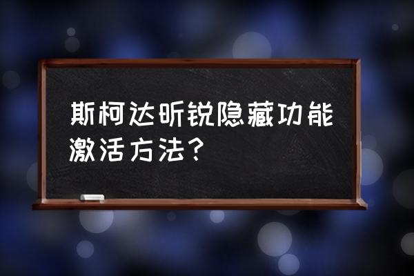 斯柯达锁车自动升窗怎么激活教程 斯柯达昕锐隐藏功能激活方法？