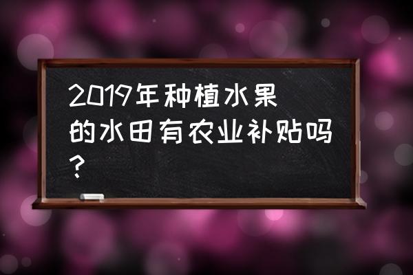 种植水果多少亩可以申请补贴 2019年种植水果的水田有农业补贴吗？