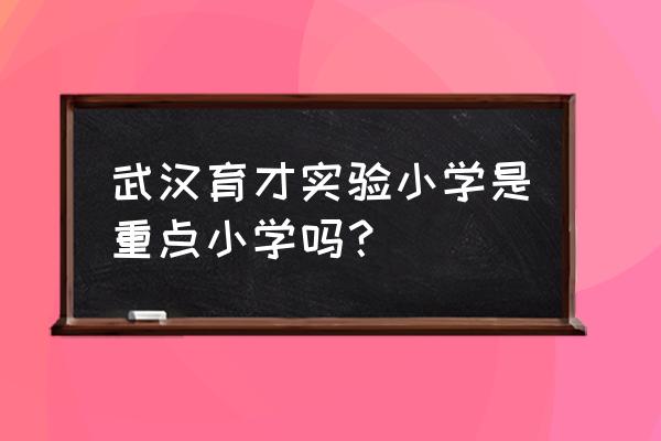 武汉的育才一小和育才二小怎么样 武汉育才实验小学是重点小学吗？