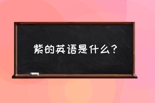 紫色英语发音怎么读 紫的英语是什么？